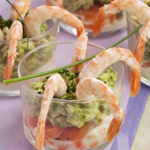 Vasitos de salmon y palta