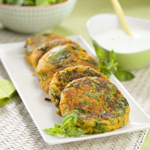 hamburguesas de espinaca y verdura