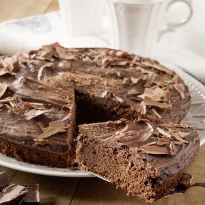 Torta de chocolate dos texturas