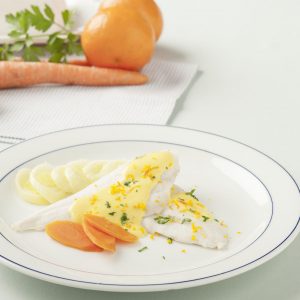 pescado con salsa de mandarina