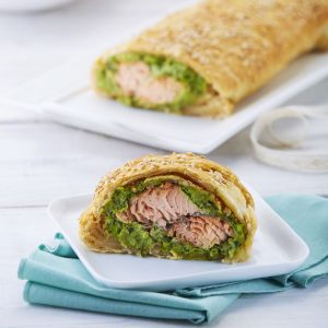 Salmón wellington para dos