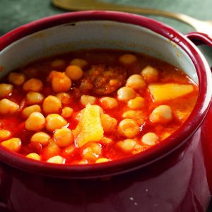 guiso de garbanzos y verduras