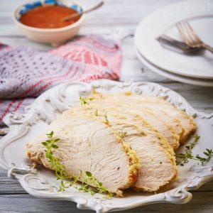 pavo con manzana