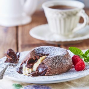 volcan de chocolate blanco