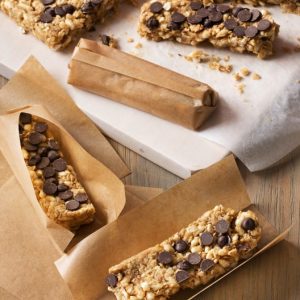 Barritas de avena y arroz inflado con pepitas de chocolate