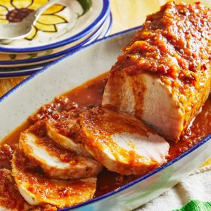 Lomo de cerdo en salsa de calabaza